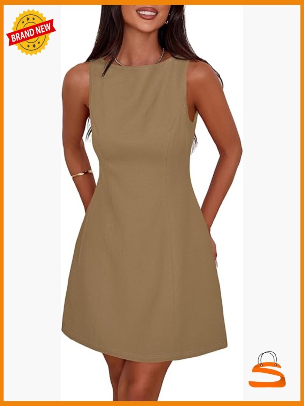 Sleeveless Boat Neck Mini Cocktail Dress - A Line Party Dress